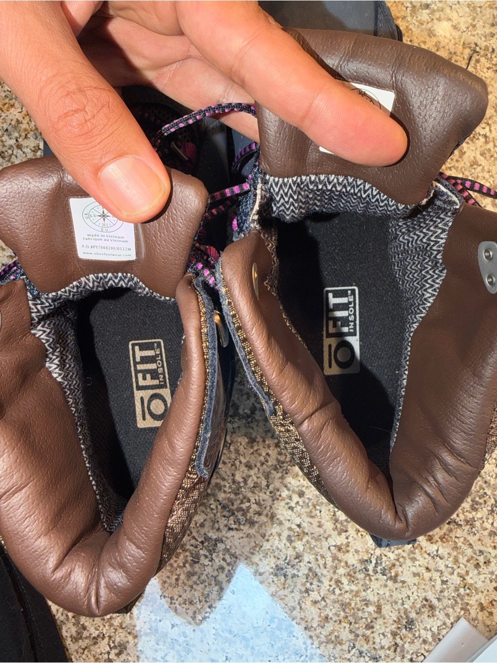 Oboz Women's Navy and Brown Hiking Boots - Picture 9 of 9